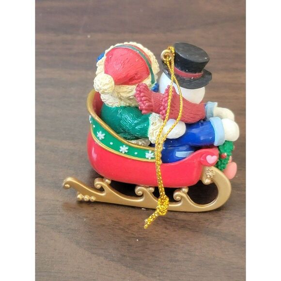 Our first Christmas together snowman AS IS sled ornament Xmas decor - Picture 4 of 4